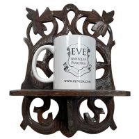 Alternative view of Antique French Small Folding Wall Mounted Wooden Shelf Support Display Wall Hanging Display Decor Finishing circa 1950's