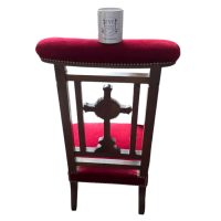 Alternative view of Antique French Large Wooden Red Cushioned Prayer Praying Kneeling Stool Chair Seating Kneel Kneeler Pray c1920's