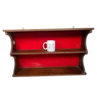 Alternative view of Vintage French Wooden Wood Three Tier Wall Mounted Large Shelf Shelving Unit Country Cottage Arts Crafts circa 1950-60's