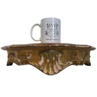 Alternative view of Vintage Italian Florentine Shelf Gold Sconce Consule Wood Ornately Decorated Wall Mounted Hanging Plinth Display Stand c1950's