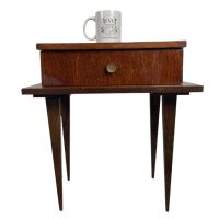 Alternative view of Vintage French Wooden Small Nightstand Sideboard Bedside Cabinet Rest Cupboard Small Storage Unit Wood Display c1950-60's