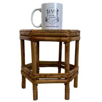 Alternative view of Vintage Asian Bamboo Cane Canework Plant Pot Ornament Display Flower Stand Small Table Conservatory Tabouret circa 1980's