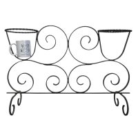 Alternative view of Vintage French Twisted Cast Iron Double Two Plant Pot Stand Pedestal Foot Vase Support Display circa 1980-90's