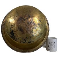Alternative view of Vintage French Large Brass Metal Pan Sink Basin Pot With Convex Base Traditional French Kitchen c1940-50's