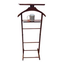 Alternative view of Vintage Italian Brevettato Valet Butler Stand Wooden Clothes Hanger Suit Costume Bedroom Hotel Decor Storage B&B DAMAGED c1970's