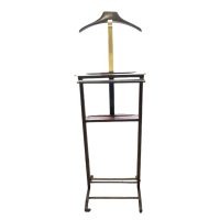 Alternative view of Vintage French Valet Butler Stand Wooden Clothes Hanger Suit Costume Bedroom Hotel Decor Storage Office 1960's
