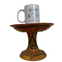 Alternative view of Vintage Balinese Dulang Offering Plate Altar Sellette Plant Pot Stand Small Table Jack Fruit Wooden Carved Rest Plinth Display c1970's