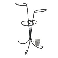 Alternative view of Vintage French Twisted Cast Iron Four Plant Pot Stand Holder Pedestal Foot Vase Support Display circa 1970-80's