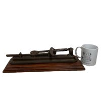 Alternative view of Vintage French Wall Mounted Metal Wooden Corkscrew Cork Puller Bottle Opener Bar Cafe Restaurant Decor circa 1980-90's