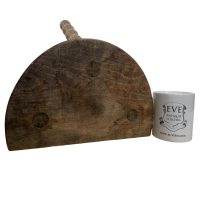 Alternative view of Vintage French Small Wooden Bobbin Leg Milking Stool Chair Seat Table Farm D Shaped Seat Plant Rest Stand Plinth Tabouret c1960's