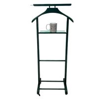 Alternative view of Vintage French Green Valet Butler Stand Wooden Clothes Hanger Suit Costume Bedroom Hotel Decor Storage B&B c1960-70's