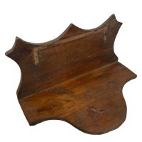 Alternative view of Vintage French Wooden Wall Hanging Small Shelf Brown Wood Ornate Shelf Rack Mounted Display Brown circa 1940-50's