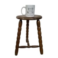 Alternative view of Stool Vintage French Braced Bobbin Leg Style Milking Chair Seat Table Farm Circular Seat Plant Rest Stand Plinth Tabouret c1960-70's