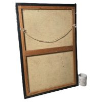 Alternative view of Vintage French Children Original Acrylic Painting "Siblings" Signed By Artist Agrurin Trey Painting On Canvas c1965