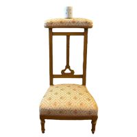 Alternative view of Antique French Pink Detailed Fabric Refurbished Prayer Praying Stool Chair Kneeler Kneeling circa 1920's