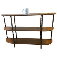 Alternative view of Vintage French Floor Standing Long Triple Shelf Fibre Board Chipboard Wood Plinth Stand Display Rest Side c1970-80's