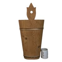 Alternative view of Vintage German Bavarian Hand Painted Flowers Wooden Hallway Walking Stick Umbrella Stand circa 1980-90's