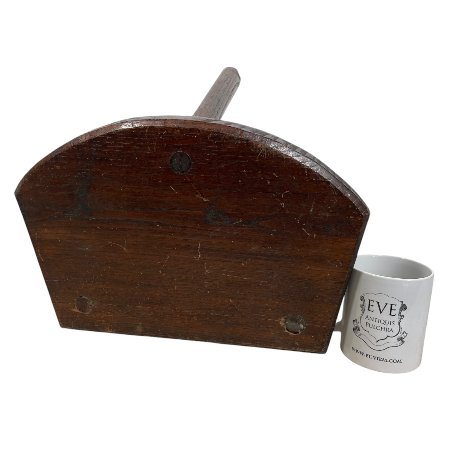 Vintage French Wooden Home Made Milking Stool Seat Table Farm D Shaped Seat Plant Rest Stand Plinth Tabouret c1950-60’s 3 Vintage French Wooden Home Made Milking Stool Seat Table Farm D Shaped Seat Plant Rest Stand Plinth Tabouret c1950-60's - Image 3