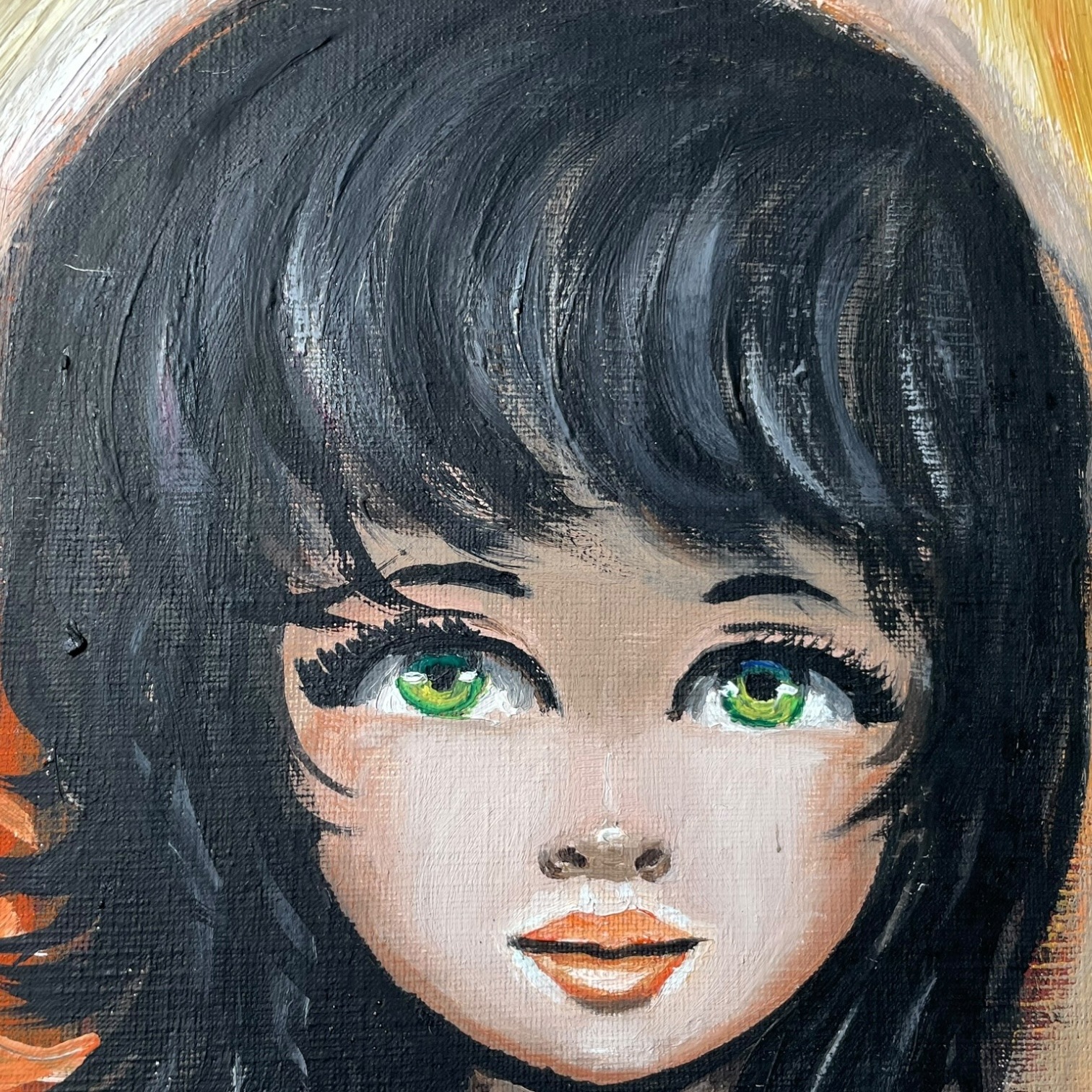 Vintage French Children Original Acrylic Painting “Siblings” Signed By Artist Agrurin Trey Painting On Canvas c1965 5 Vintage French Children Original Acrylic Painting "Siblings" Signed By Artist Agrurin Trey Painting On Canvas c1965 - Image 5