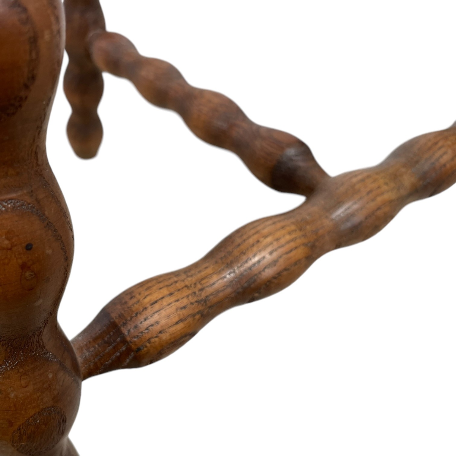 Vintage Stool French Medium Wooden Wood Bar Chair Seat Kitchen Table Farm D Shaped Seat Braced Tabouret c1960-70’s 10 Vintage Stool French Medium Wooden Wood Bar Chair Seat Kitchen Table Farm D Shaped Seat Braced Tabouret c1960-70's - Image 10