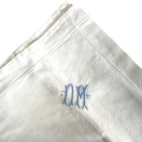 Vintage French Cotton Pillow Case Multiples Available Monogram AM Embellished Embroidered Bed Linen Square Cushion Cover c1940-50’s Vintage French Cotton Pillow Case Multiples Available Monogram AM Embellished Embroidered Bed Linen Square Cushion Cover c1940-50's