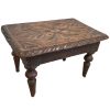 Antique French Footstool Foot Stool Rest Wooden Bench Seat Tiny Table Stand Display Prop Furniture Display Carved Top c1910's