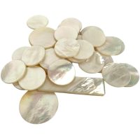 Antique Chinese Job Lot Collection Of 29 Mother Of Pearl Circular Plain Gaming Chip Counter Token c1850-1900's