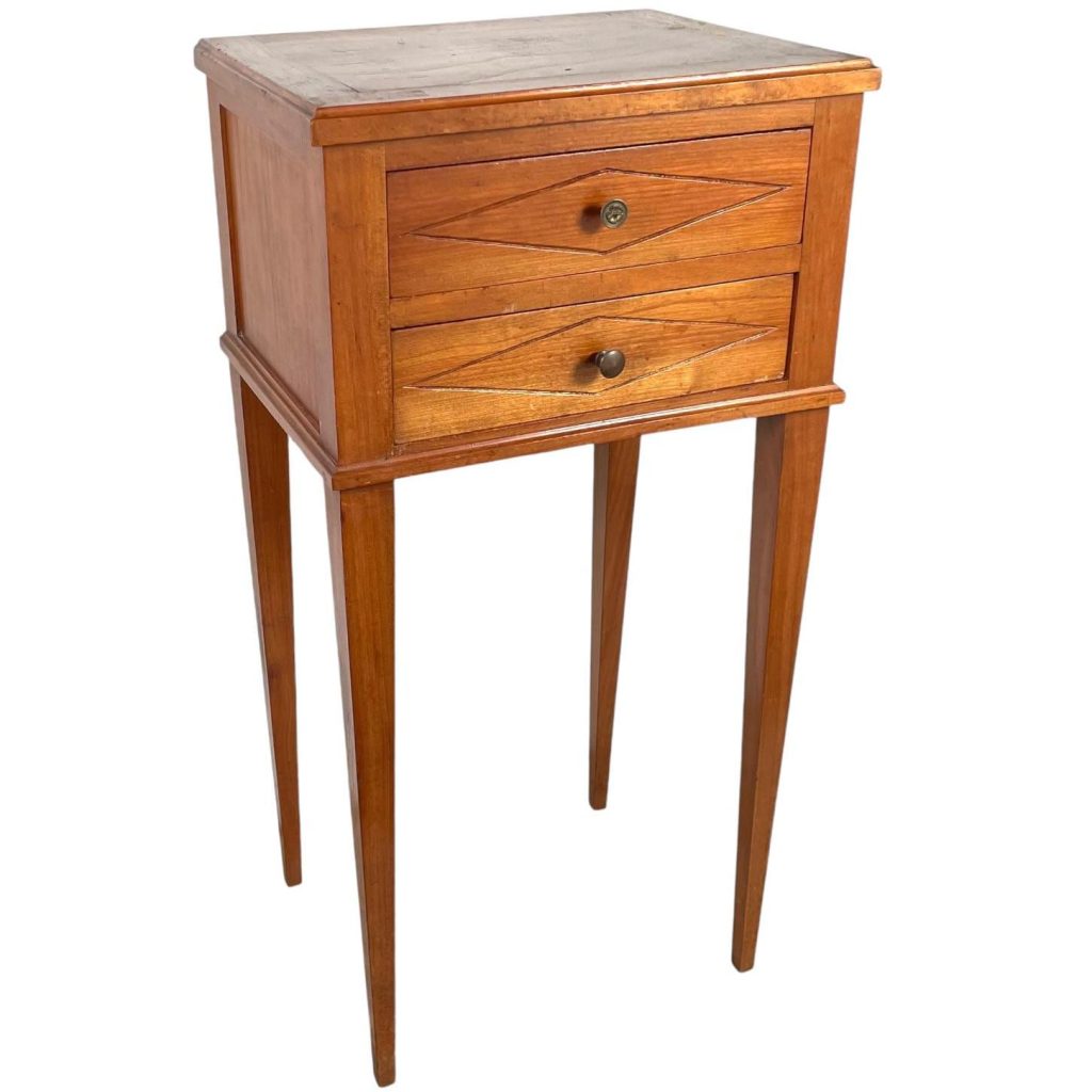 Vintage French Wooden Small Nightstand Chevet Sideboard Bedside Cabinet Rest Cupboard Small Storage Unit Wood Display c1950's