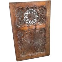 Vintage French Church Confession Confessional Chamber Cupboard Room Heavy Wooden Door Cabinet Case Display Prop Decor c1800-1850's