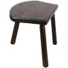 Vintage French Wooden Home Made Milking Stool Seat Table Farm D Shaped Seat Plant Rest Stand Plinth Tabouret c1950-60's