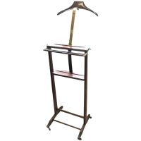 Vintage French Valet Butler Stand Wooden Clothes Hanger Suit Costume Bedroom Hotel Decor Storage Office 1960's