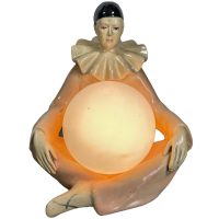 Vintage French Ceramic Harlequin Clown Pierrot Large Bedside Table Electric Lamp Light circa 1970’s Vintage French Ceramic Harlequin Clown Pierrot Large Bedside Table Electric Lamp Light circa 1970's