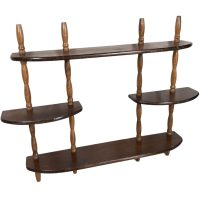 Vintage French Wooden Three Shelf Tier Wall Hanging Mounted Large Shelving Unit Country Cottage Arts Crafts Drawer circa 1970’s Vintage French Wooden Three Shelf Tier Wall Hanging Mounted Large Shelving Unit Country Cottage Arts Crafts Drawer circa 1970's