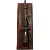 Vintage French Wall Mounted Metal Wooden Corkscrew Cork Puller Bottle Opener Bar Cafe Restaurant Decor circa 1980-90's