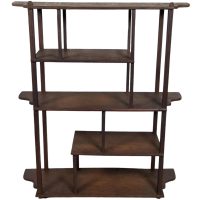 Vintage French Wooden Wood Five Stand Shelf Ornament Display Shelfs Kitchen Display Wall Mounted circa 1950-60’s Vintage French Wooden Wood Five Stand Shelf Ornament Display Shelfs Kitchen Display Wall Mounted circa 1950-60's