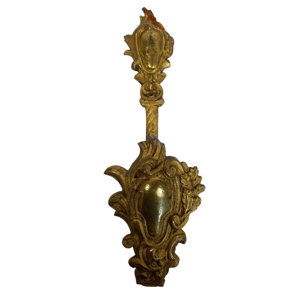 Vintage French Single Brass Curtain Hold Tie Back Fitting Hook Decorative circa 1940-50's