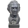 Vintage French Painted Black Plaster Bust Chopin Head Small Ornament Figurine Display Gift Writer Author Playwright c1970's