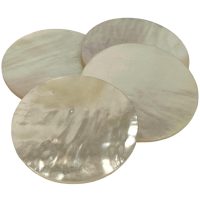 Antique Chinese INDIVIDUAL Mother Of Pearl Circular Plain Gaming Chip Counter Token c1850-1900's