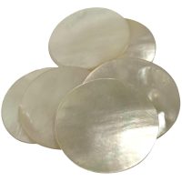 Antique Chinese INDIVIDUAL Mother Of Pearl Circular Plain Gaming Chip Counter Token c1850-1900's