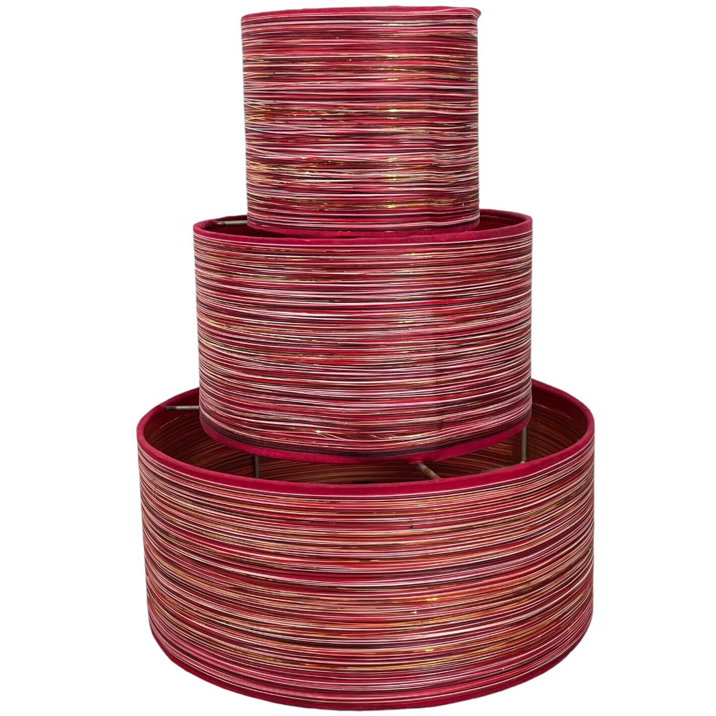 Vintage French Lame Gold Thread Red Lamp Shade Lampshade Desk Table Light DAMAGED c1970-80’s Vintage French Lame Gold Thread Red Lamp Shade Lampshade Desk Table Light DAMAGED c1970-80's