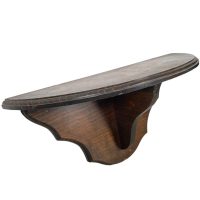 Vintage French Wooden Wall Hanging Shelf Brown Varnished Wood Ornate Shelf Rack Mounted Display circa 1950’s Vintage French Wooden Wall Hanging Shelf Brown Varnished Wood Ornate Shelf Rack Mounted Display circa 1950's