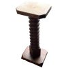 Vintage French Country Cottage Wine Press Screw Style Leg Tall Plinth Table Wooden Wood Stand Flower Pot Display Tabouret c1950-60's