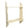Vintage French Wooden Two Shelf Tier Wall Hanging Mounted Shelving Unit Painted Cream White Country Cottage circa 1960-70's