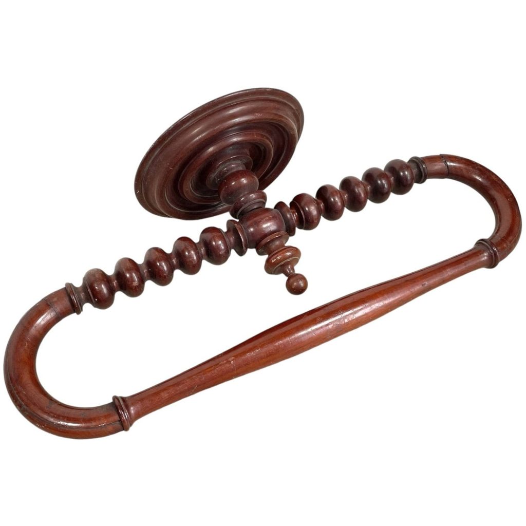 Antique French Towel Rail Dryer Hanger Stand Wooden Clothes Hanger Decor Storage DAMAGED REPAIRED c1920's