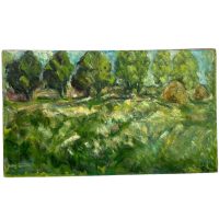 Vintage French Oil Painting Normandy Countryside Haystack On Board Art Signed G Soucy c1994 Vintage French Oil Painting Normandy Countryside Haystack On Board Art Signed G Soucy c1994