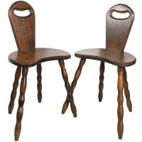 Vintage French Wooden Wood Milking Stool Chair Seat Kitchen Table Plant Pot Farm Cow Goat With Backrest circa 1950-60’s Vintage French Wooden Wood Milking Stool Chair Seat Kitchen Table Plant Pot Farm Cow Goat With Backrest circa 1950-60's