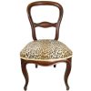 Vintage Chair French Recovered Leopard Skin Style Fabric Panel Dining Table Office Seat Seating Decor circa 1940-50's