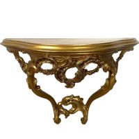 Vintage French Shelf Florentine Style Florence Gold Ornately Decorated Small Wall Hanging Plinth Display c1980-90's
