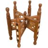 Vintage Small Moroccan Folding Table Tray Display Legs Ornate Wooden Support Stand Plinth Wood circa 1980-90's