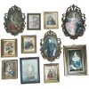 Vintage French Small Framed Print Collection Of Eleven Reproduction Artworks Pictures Wooden Wood Gold Framed c1960-70's